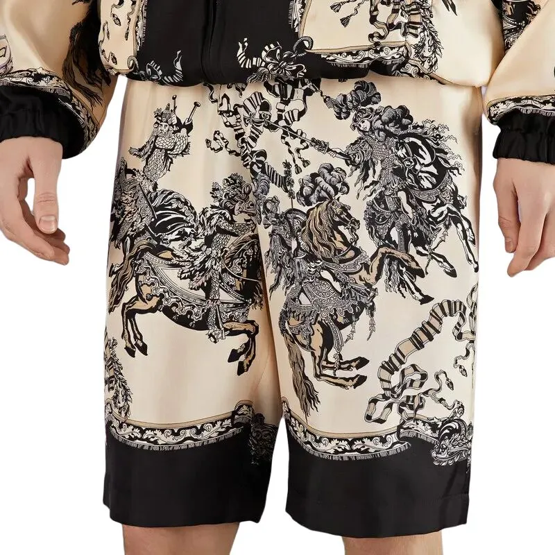 GUCCI Button Detailed Graphic Printed Shorts-4
