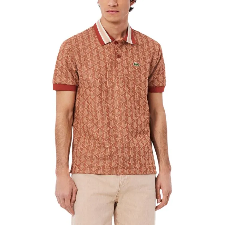 LACOSTE Monogram Jacquard Classic Fit Polo Shirt-2