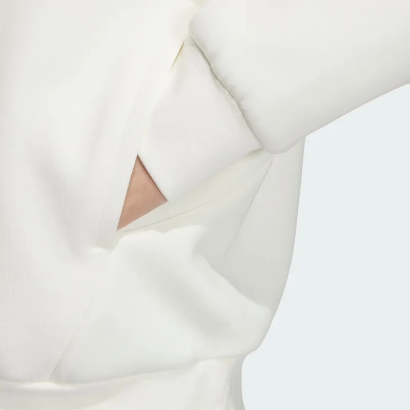 Adidas Lounge FW24 HALF ZIP SWEATSHIRT HOODIE Sweatshirt Women's White-4
