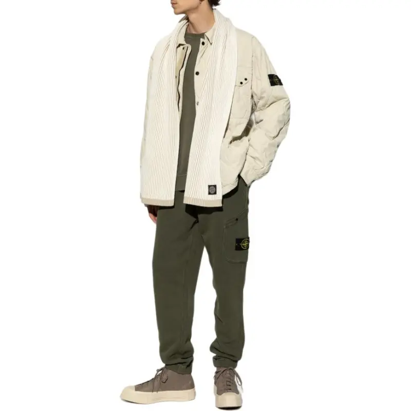 STONE ISLAND Logo Patch Tapered Leg Sweatpants-1