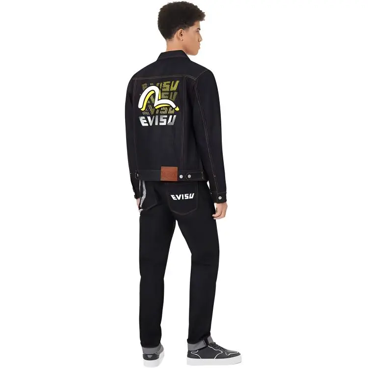 EVISU Denim Jackets Men Denim Blue-5