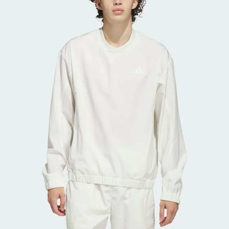 Adidas Free Shipping With AdiClub Woven Pullover Crew Sweatshirt-1