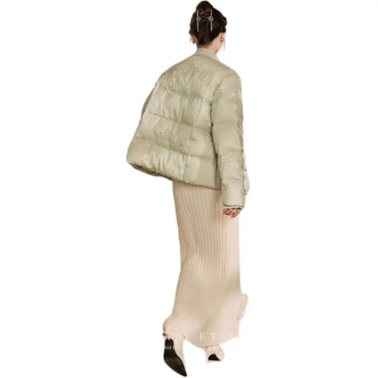 QIAOYUHUAZUN Puffer Jacket Women's Light Green-4