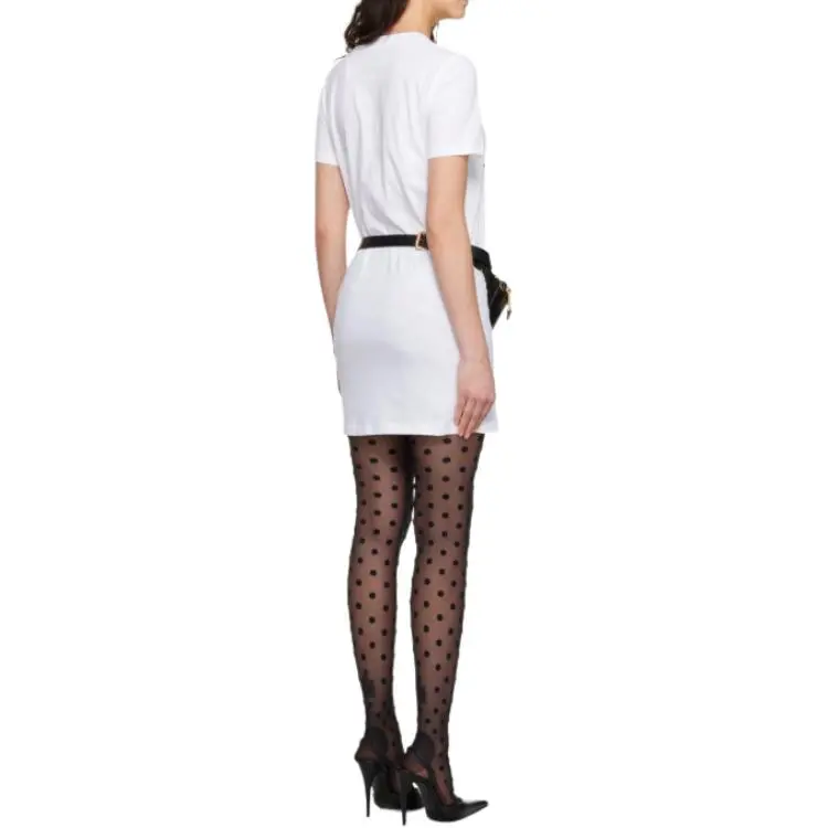 MOSCHINO Short Sleeved Dress Women's White-4