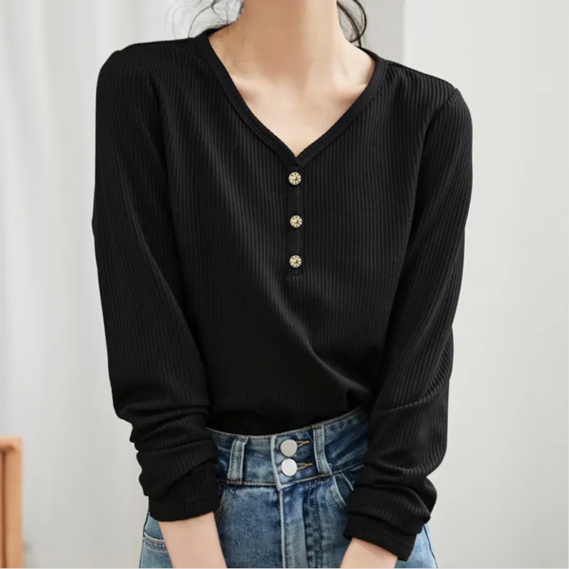 Mo Han Yi Mei Regular T Shirt Women's Black-1