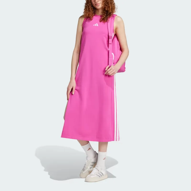 Adidas Free Shipping With AdiClub Essentials 3 Stripes Long Racerback Dress-2
