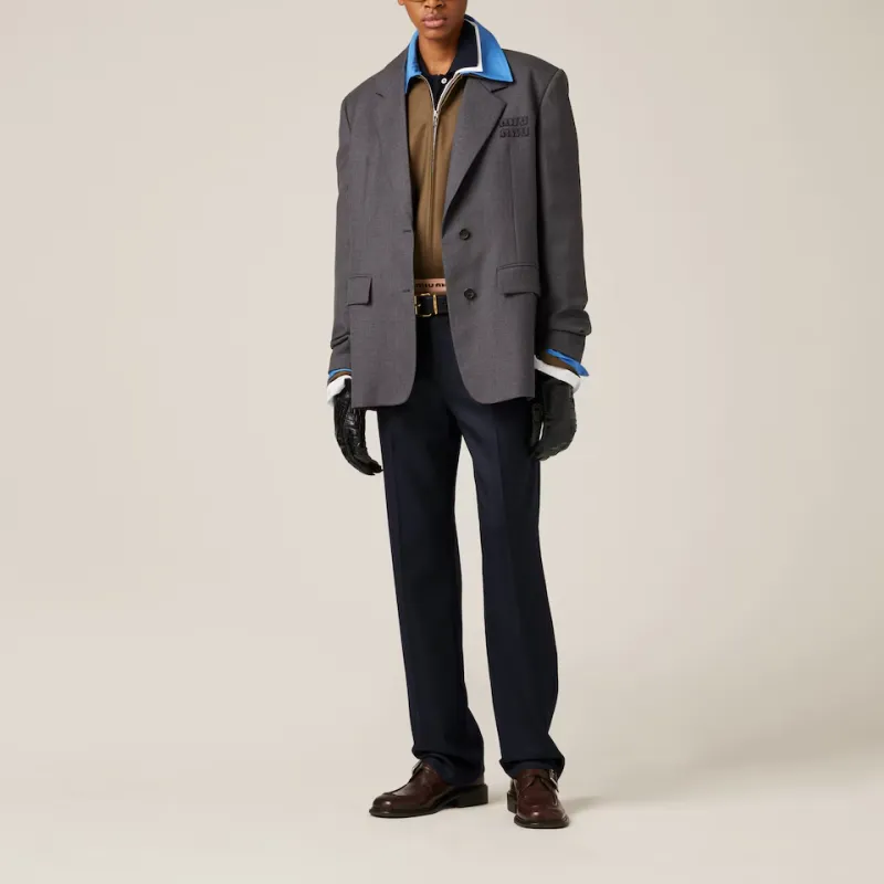 MIU MIU Single breasted Gabardine Blazer-2