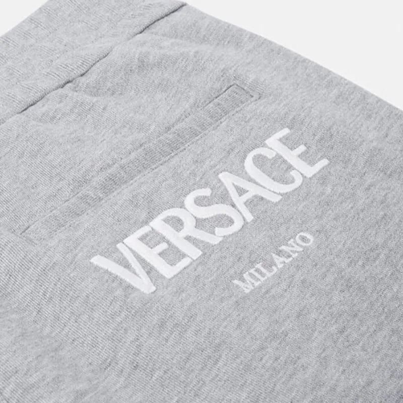 VERSACE Knitted Sweatpants Men's Gray-2