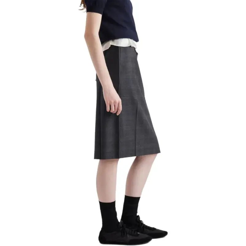 PRADA High Waist Straight Hem Skirt-3