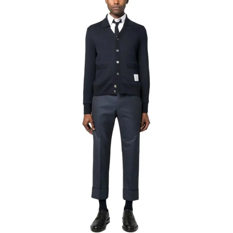 THOM BROWNE Logo Patch Cardigan-2