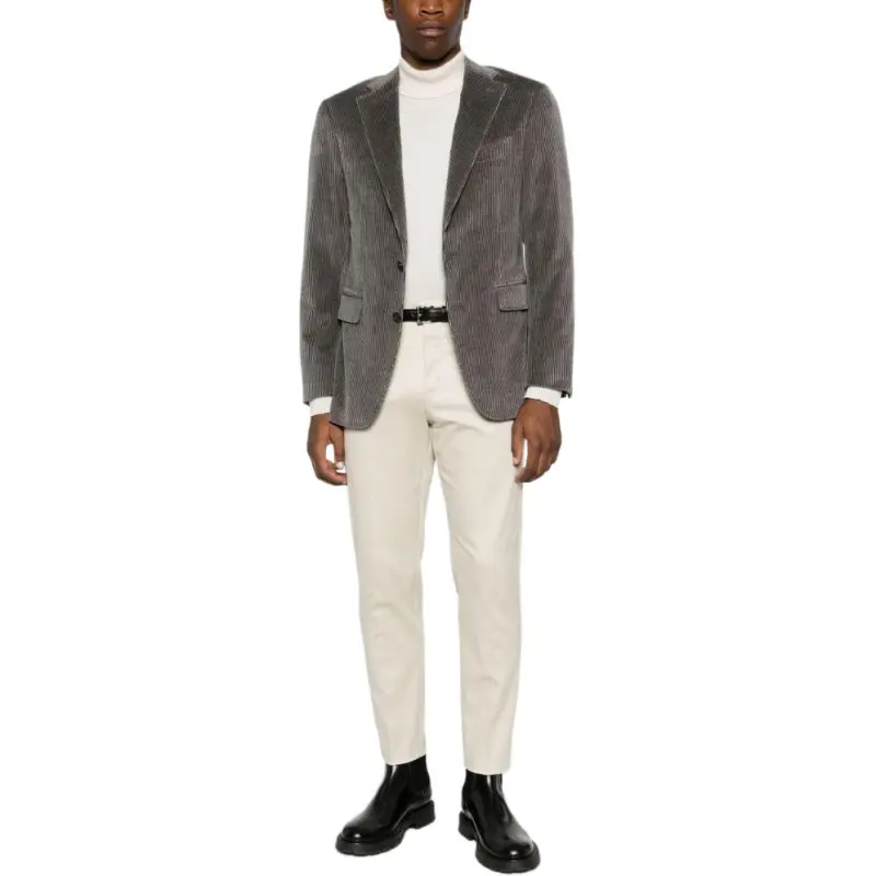 Canali Single breasted Ribbed Blazer-1