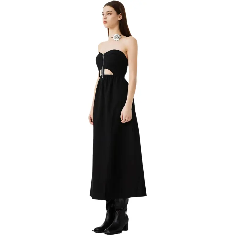 YJ1NGZYZJ Sleeveless Dress Women's Black-3