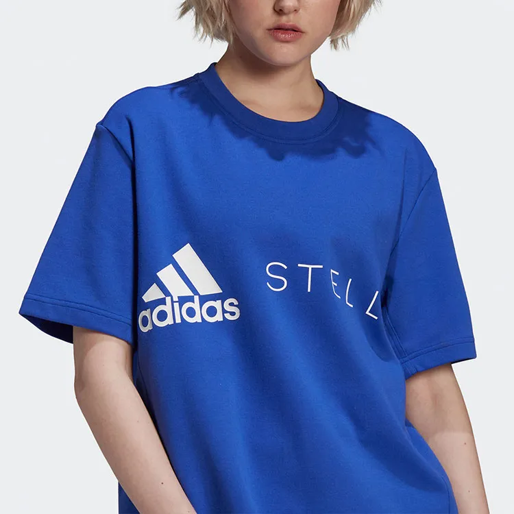 Adidas x Stella McCartney Drop Shoulder Sleeve T Shirt Women's Cobalt Blue-4
