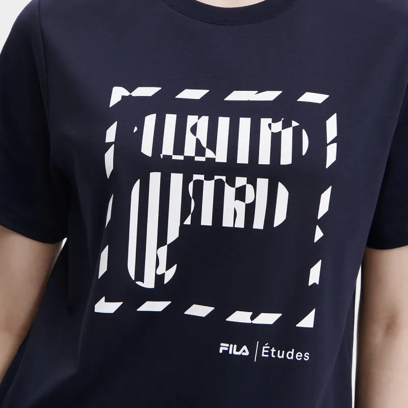 FILA x Études T Shirt Women's Legend Blue-4