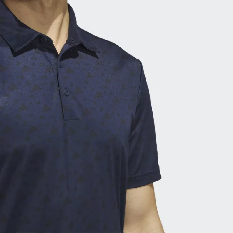 Adidas ALLOVER PRINT Core Allover Print Golf Polo Shirt Golf Apparel Men's Preppy Marine Blue-4