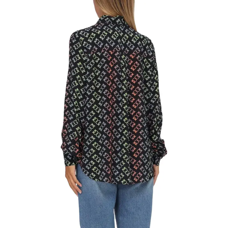 PINKO Love-Birds Monogram Logo Printed Shirt-3