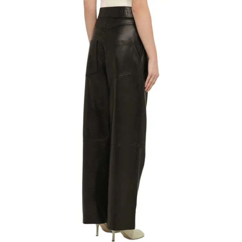 LOEWE Leather Pants Women's Black-2