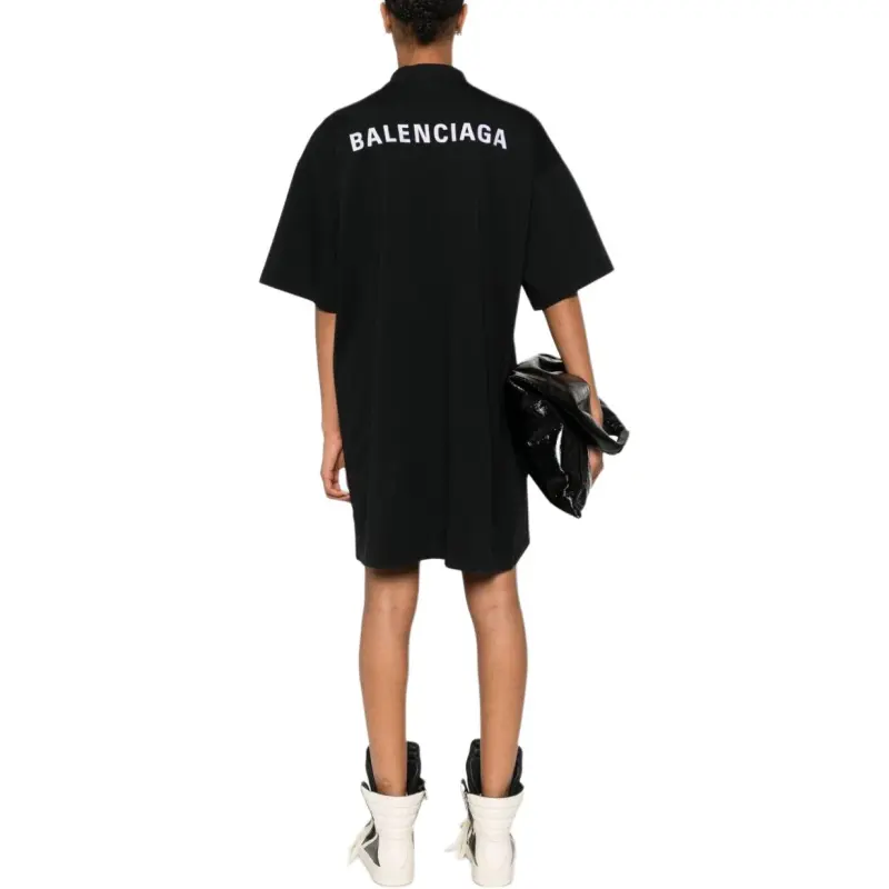 Balenciaga Logo Embroidered T-Shirt Dress-3
