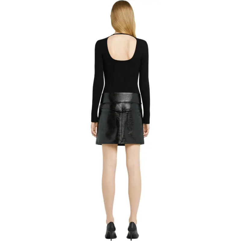 Courrèges Lingerie Strap Rib Knit Sweater 'Black'-2