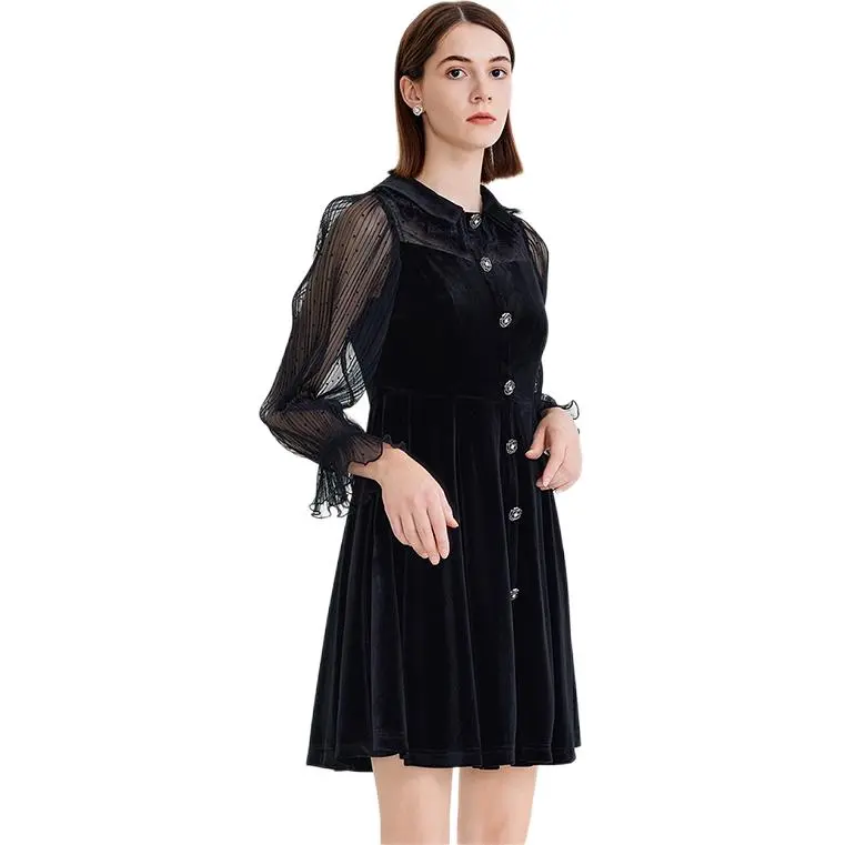 NINE WEST Long Sleeved Dresses Women's Black-4