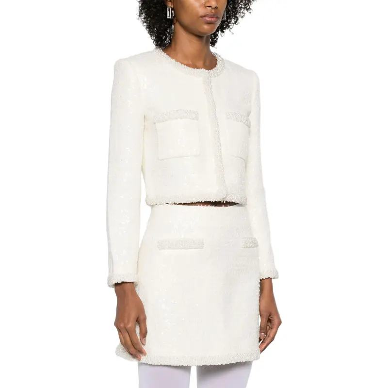 Self portrait Boucle Embellished Trim Jacket-1