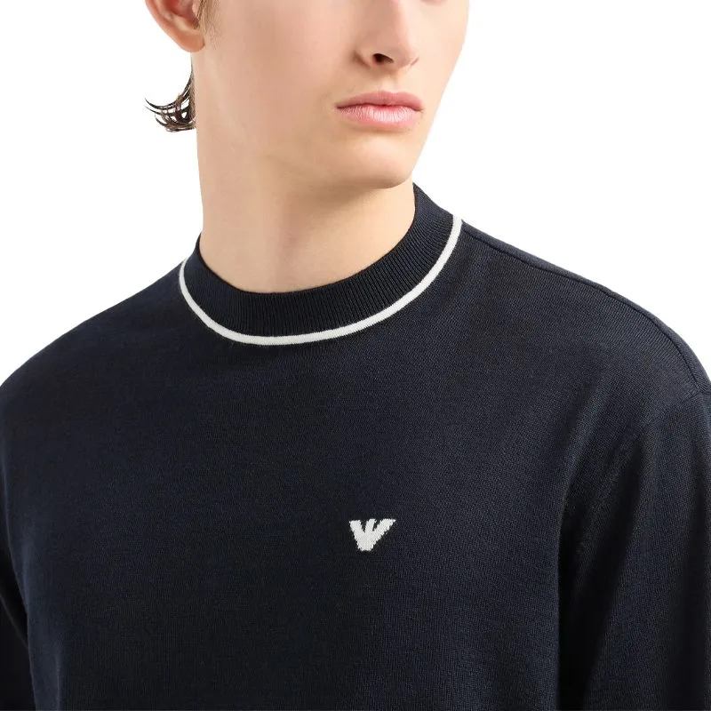 EMPORIO ARMANI Virgin wool Jumper With Jacquard Logo Detail-4