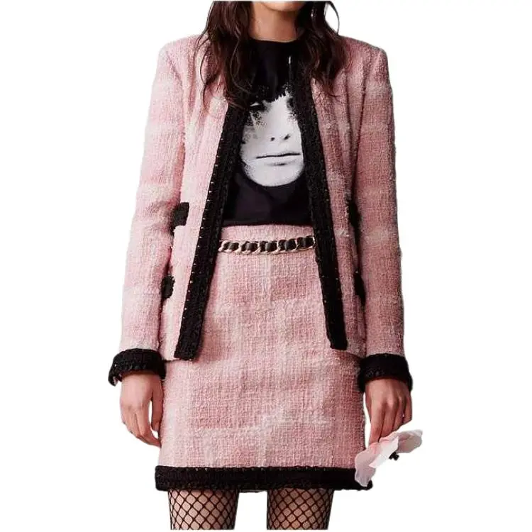 CHANEL Jackets Coats Women's Pink-1
