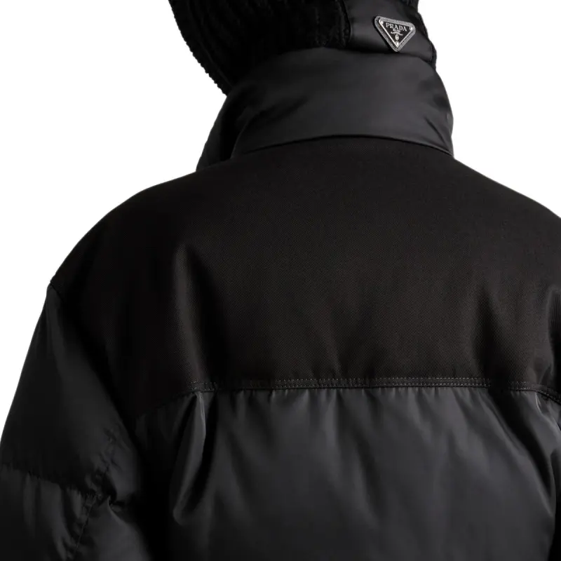 PRADA Triangle Logo Zipped Padded Jacket-3