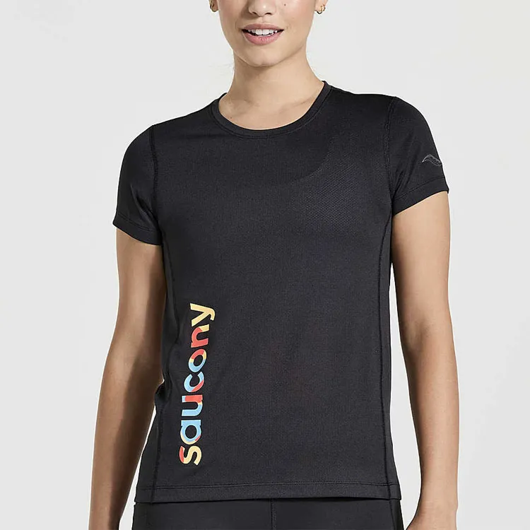 Saucony Stopwatch Graphic Short Sleeve T-Shirt Women's Black-3