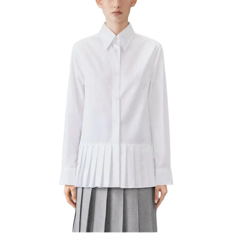 THOM BROWNE Pleated Long Sleeved Shirt-3