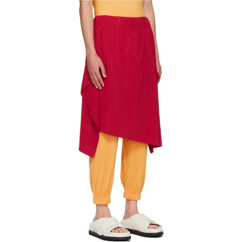 Homme Plissé Issey Miyake Casual Long Skirt Women's Red-2