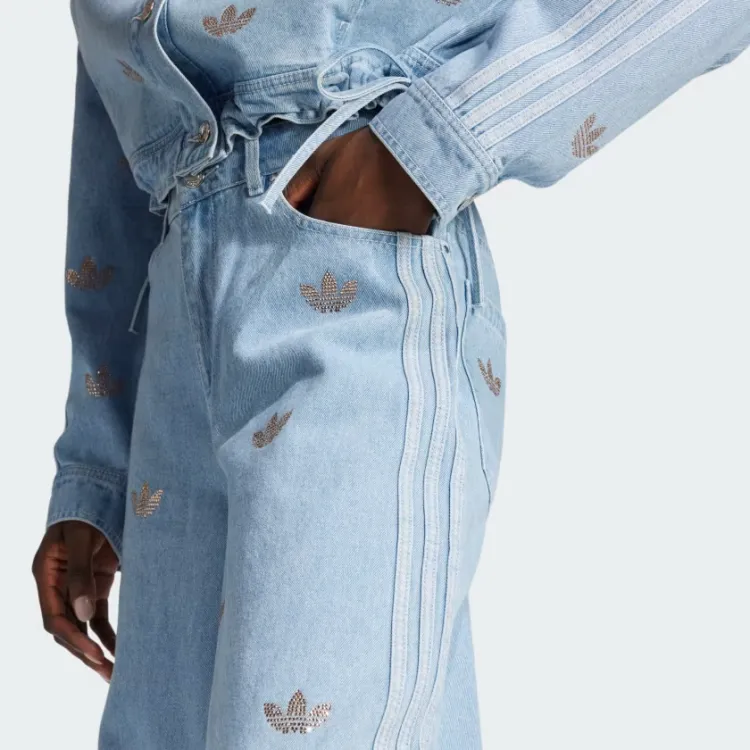 パンツ ADIDAS Denim Rhinestone Pants 4FT1258 Adidas Denim Rhinestone Pants - POIZON