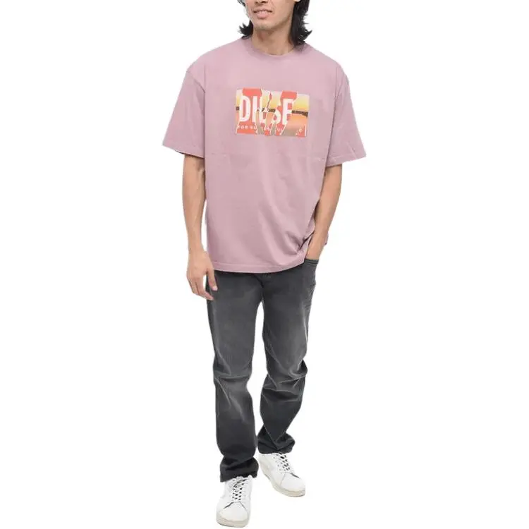 DIESEL T Shirts Men Pink-2