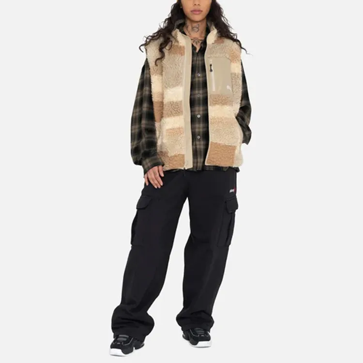 Stussy Colorblock Reversible Mixed Sherpa Vest-5