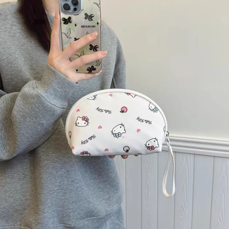 Sanrio Hello Kitty Polyester Makeup Bag, Clutch Women's White-2