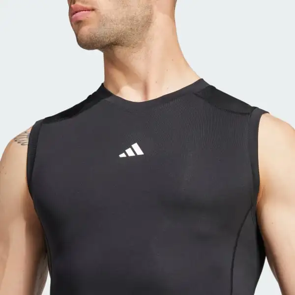 Adidas Free Shipping With AdiClub Techfit Compression Training Sleeveless Tee-3