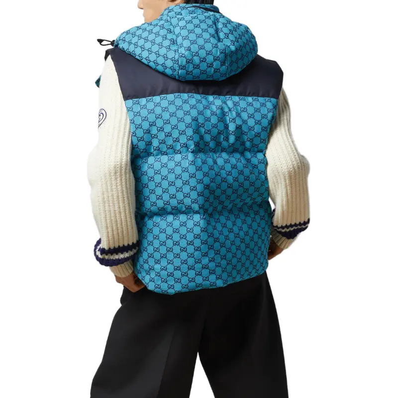 GUCCI SS24 Down Vest Jacket Men's Blue-3