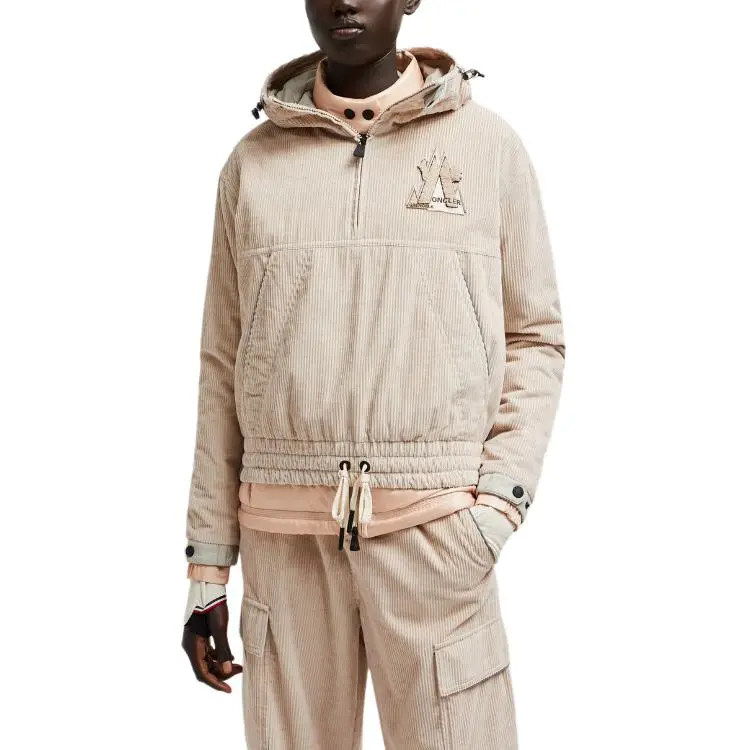 Moncler Logo Detailed Corduroy Hoodie-2