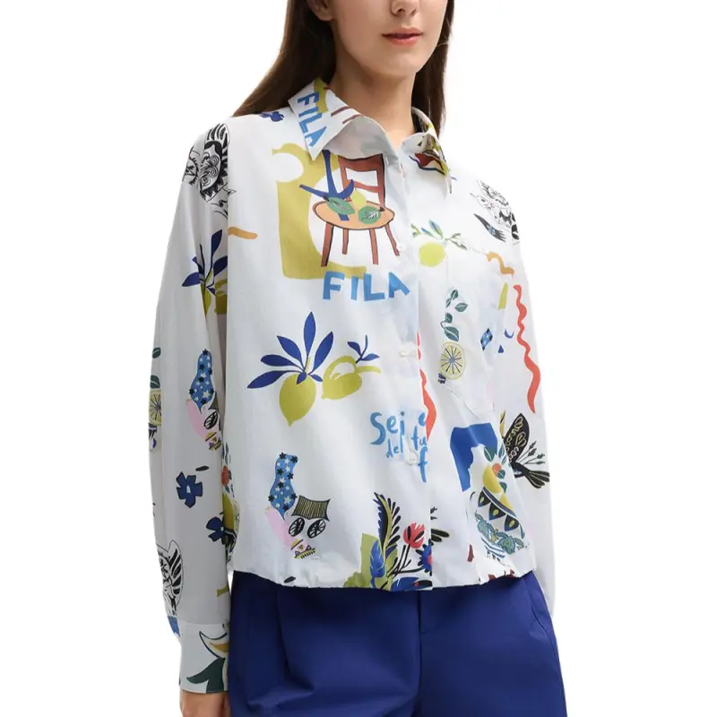 FILA Lifestyle HERITAGE Polo Shirt Women's All Over Print-3