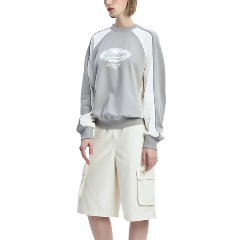 MLB Denim Collection New York Yankees Basic Cargo Denim Shorts Women's Cream-4
