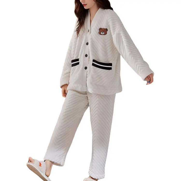 Ordifen Pajama Set Women's Milk White-2