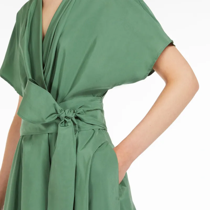 WEEKEND MaxMara Cotton Taffeta Dress Short Sleeved Dresses Women's Green-4