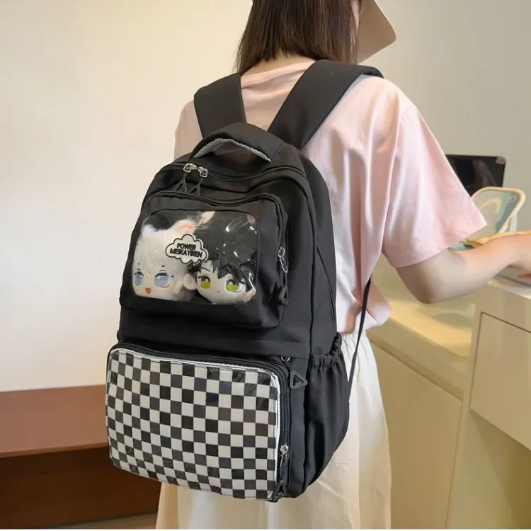 Travel Nylon Backpack Regular Women's Black/Yellow White Green Blue-3