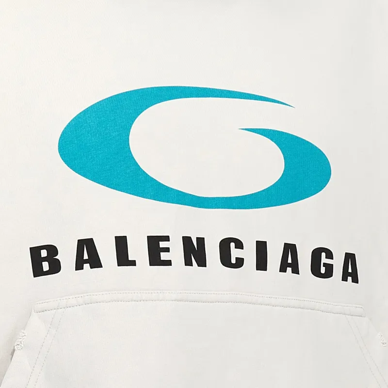 Balenciaga Loop Sports Icon Destroyed Cropped Hoodie-5