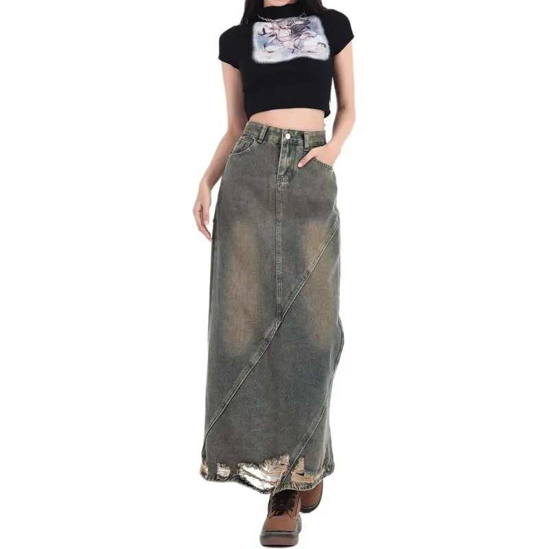 Concubine Zhu Denim Long Skirt Women's-3