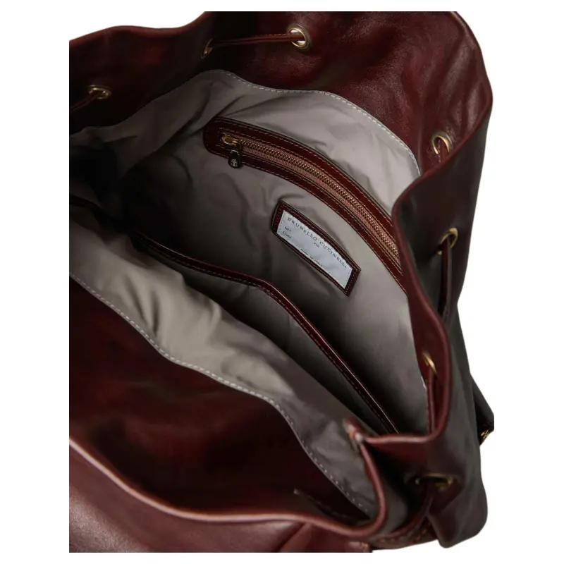 Brunello Cucinelli Calfskin Backpack Men's Dark Purple Red-3