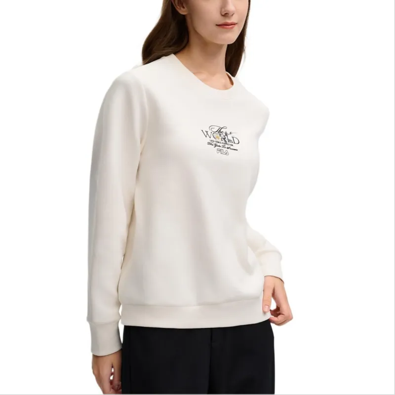 FILA Sweatshirt Women's Light Beige White-3