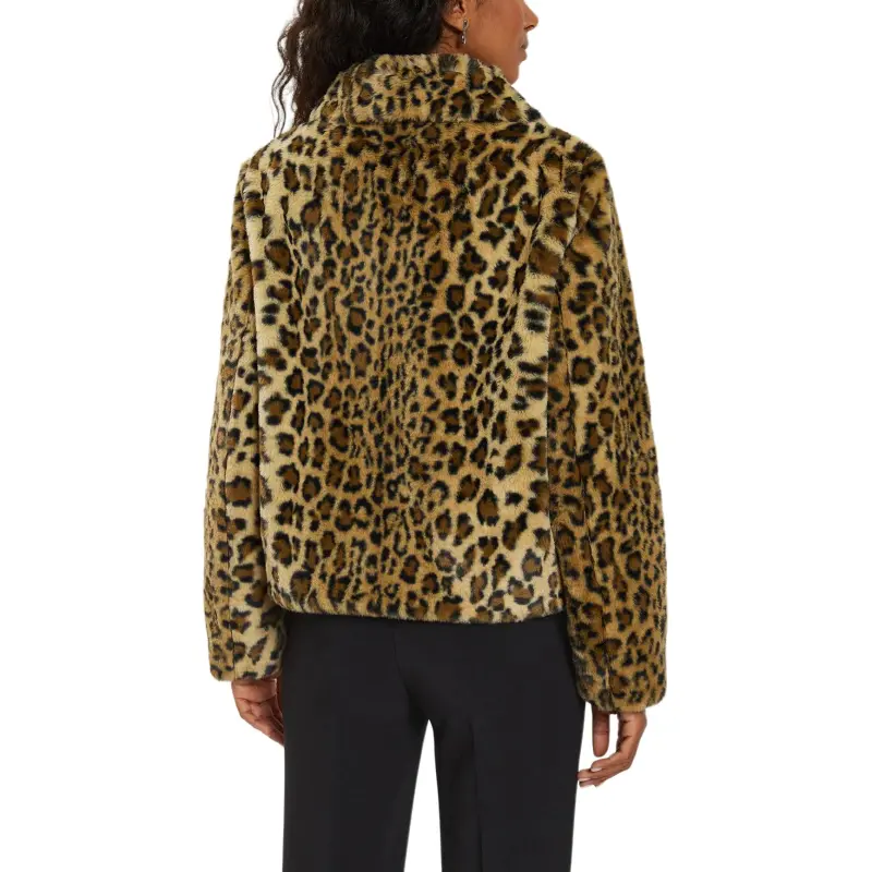 GUESS Velvet-feel Coat Women's Brown-1