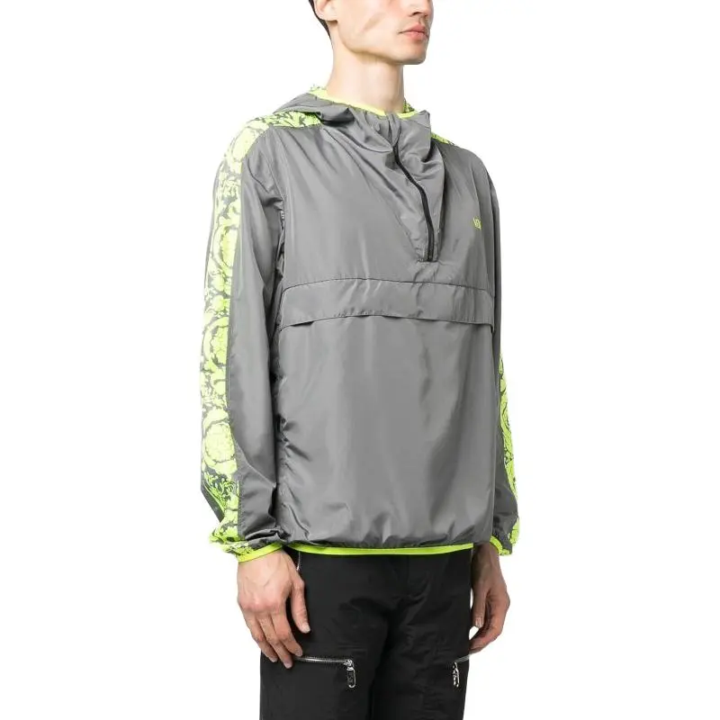 VERSACE Logo Printed Half Zip Jacket-4