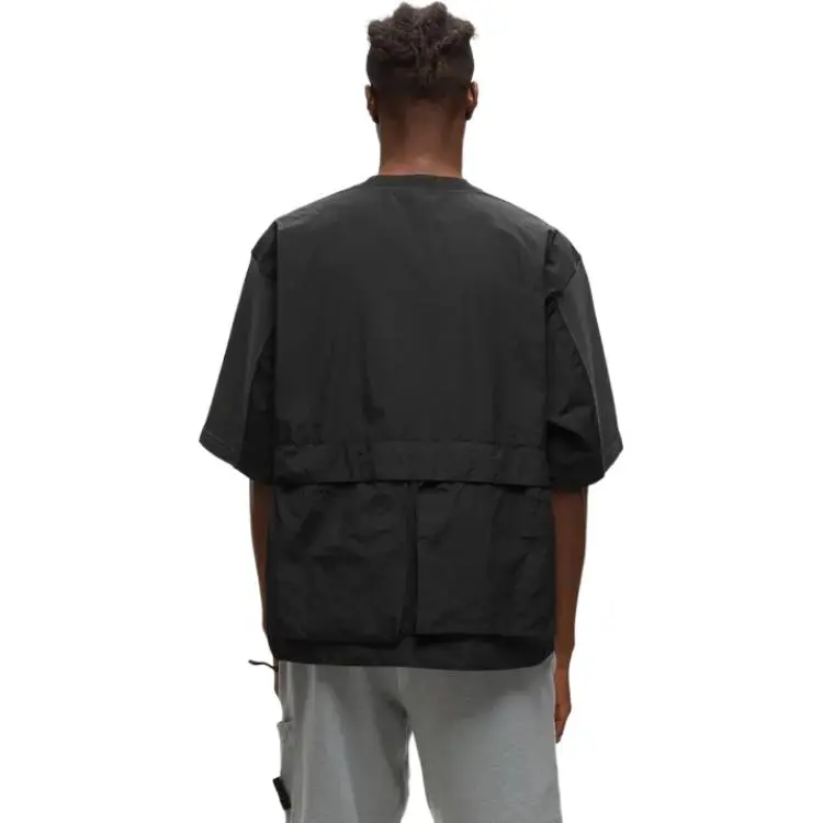 STONE ISLAND Mixed Fabric HYPE TC Series SS23 Cleanfit T Shirt Men's Charcoal Gray-4